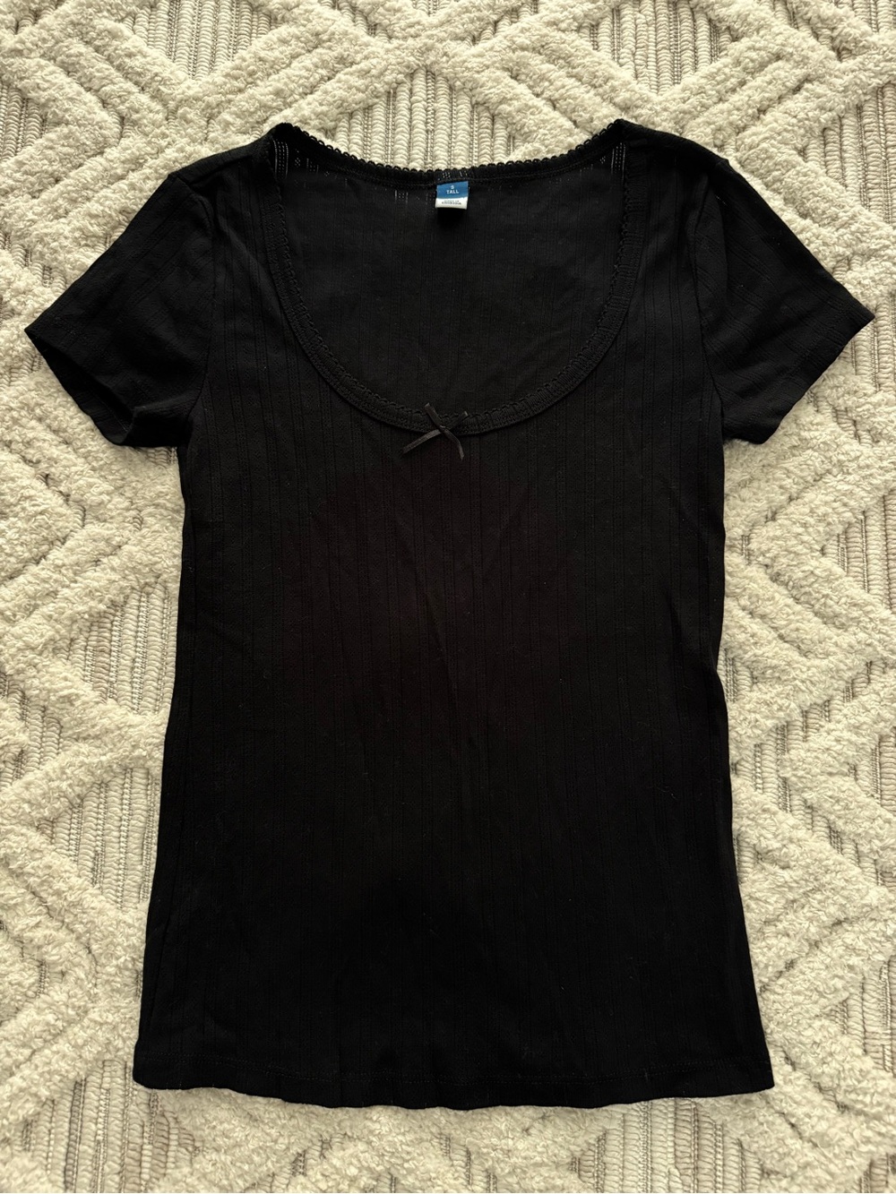 Old navy black eyelet lace trim top
